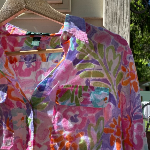Ralph Lauren Floral Blouse petite large - Picture 2 of 8